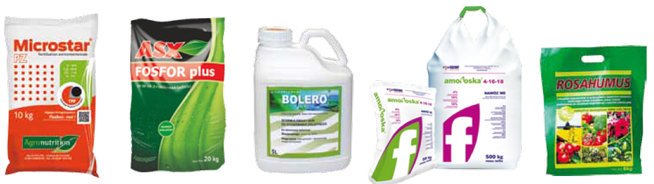 Microstar PZ / ASX Fosfor plus / Bolero / Amofoska 4-16-18 / Rosahumus Agrosimex